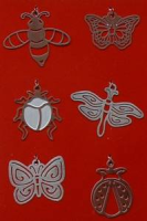 Käfer und Schmetterling Charms Set silber
