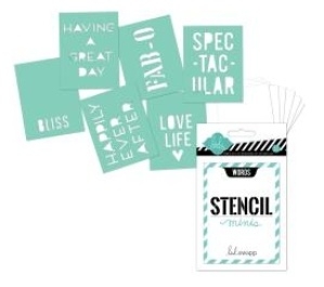 Heidi Swapp 3"X4" Mini Stencil Kit - Words