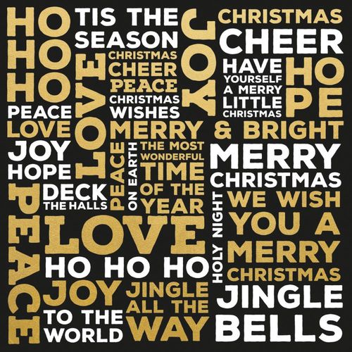 Touch of Gold Foiled Cardstock 12"X12" - Christmas Words