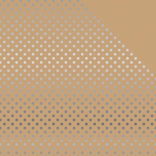 Foiled Dots & Stripes Cardstock - Tan/Silver