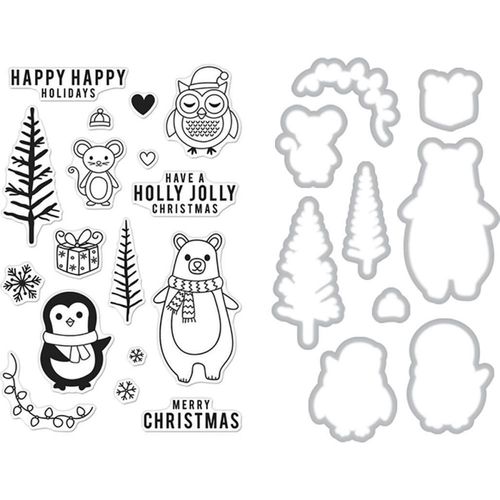 Clear Stamp & Die Combo - Holiday Animals