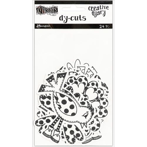 Dyan Reaveley's Dylusions Creative Dyary Die Cuts - Black & White Birds & Flowers