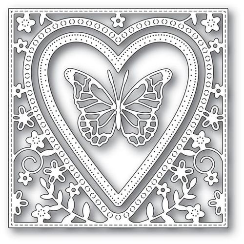 Stanzschablone Butterfly Heart Frame