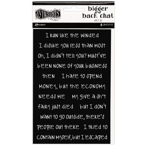Dyan Reaveley's Dylusions Bigger Back Chat Stickers - Black Set #3