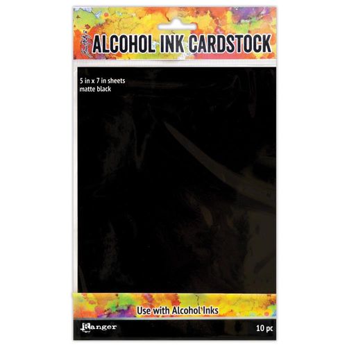 Tim Holtz Alcohol Ink Cardstock 5"X7" - Black Matte