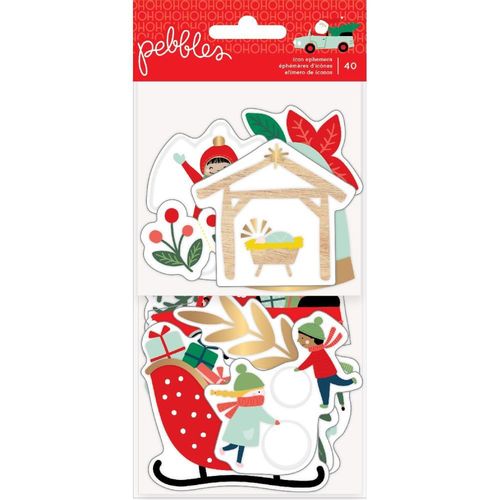 Merry Little Christmas Ephemera Cardstock Die-Cuts w/Gold Foil Accents