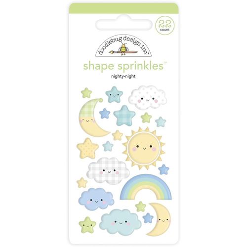 Doodlebug Adhesive Enamel Shapes - Night Night (Special Delivery)