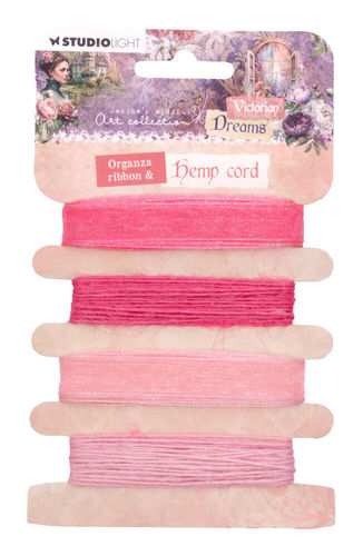 Victorian Dreams Organza Ribbon & Hemp Cord - Pinks