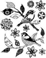 Birds on Branches and Flowers