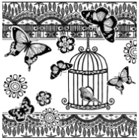 Bird Cage with Butterflies