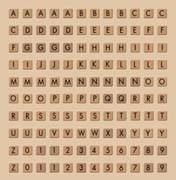 Wood Alphabet Tiles