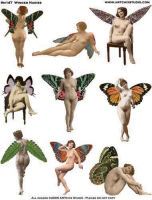 Collage-Sammlung "Winged Nudies"