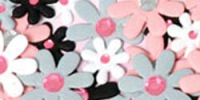 Fleurettes White/Black/Grey/Pink