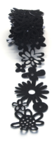Felt Fusion Floral Black 4cm