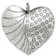 Silver Heart Leaf Charms