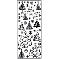 Stickers Christmas Trees gold