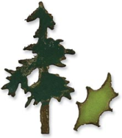 Sizzix Movers & Shaper Magnetic Die - Tim Holtz Mini Pine Tree & Holly