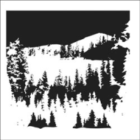Schablone Snowy Treescape 12"x12"