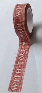 Washi Tape - Made with Love rot