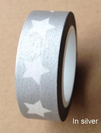 Washi Tape - Sterne auf Silber