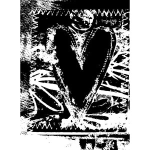 Cling - Reversed Stitched Heart