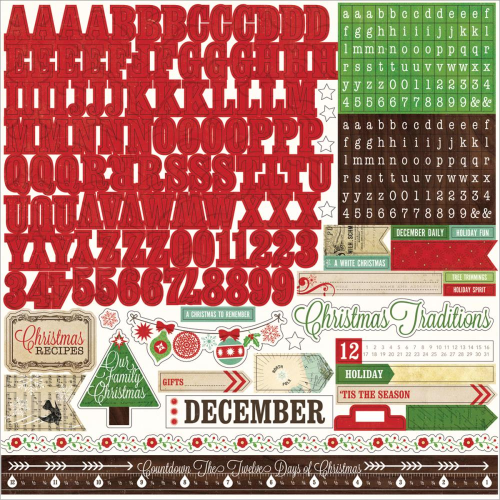 Reflections Christmas Alpha Stickers 12"X12"