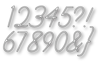 Stanzschablone Script Numbers