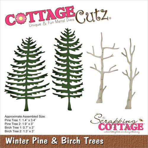 Stanzschablone Winter Pine & Birch Trees
