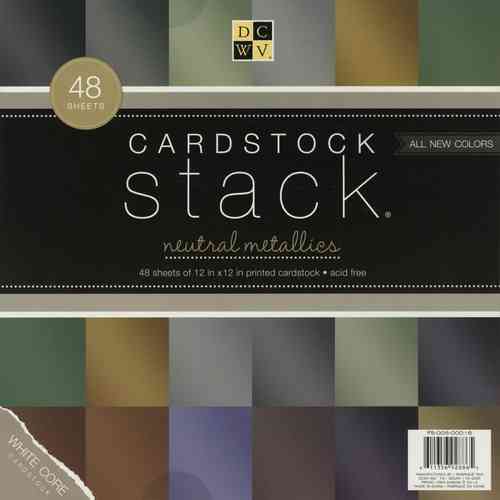 Neutral Metallic Cardstock Stack 12"X12"