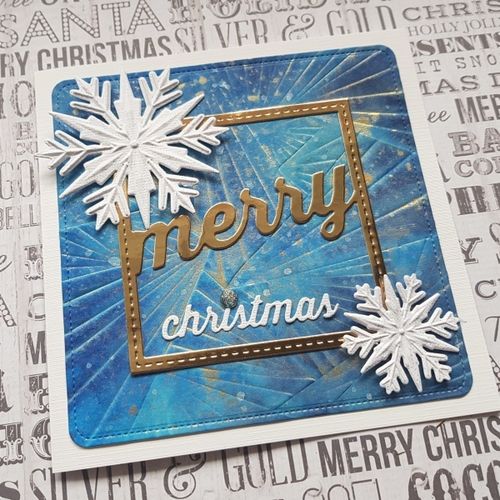 Stanzschablone Stitched Merry Christmas Square Frame