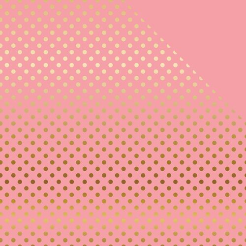 Foiled Dots & Stripes Cardstock - Pink/Gold
