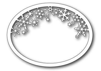 Stanzschablone Snowflake Oval Frame