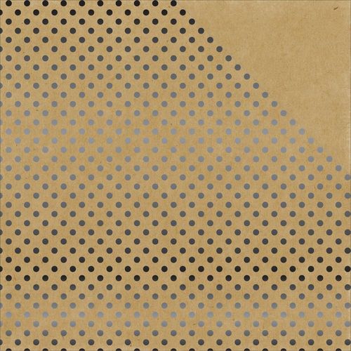 Foiled Dots & Stripes Cardstock - Kraft/Black