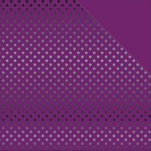 Foiled Dots & Stripes Cardstock - Purple/Black