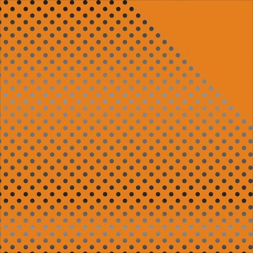 Foiled Dots & Stripes Cardstock - Orange/Black