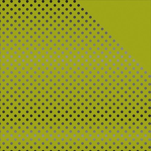 Foiled Dots & Stripes Cardstock - Green/Black