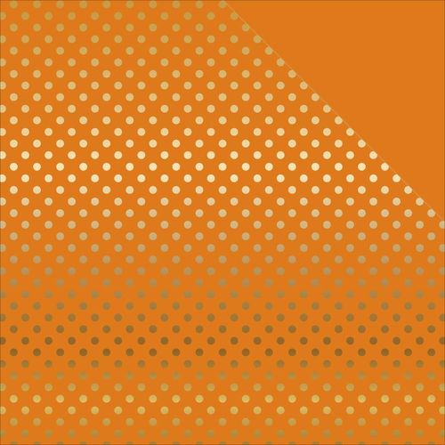 Foiled Dots & Stripes Cardstock - Orange/Gold