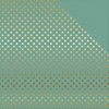 Foiled Dots & Stripes Cardstock - Teal/Gold