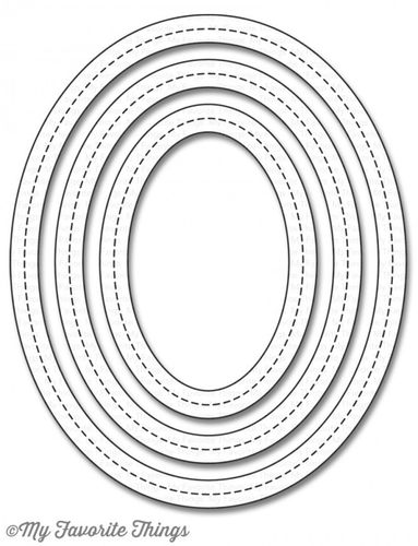 Stanzschablone - Single Stitch Line Oval Frames