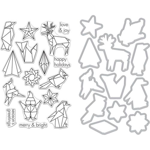 Clear Stamp & Die Combo - Origami Holiday