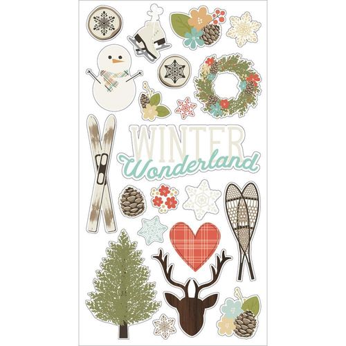 Winter Wonderland Chipboard Stickers 6"X12"