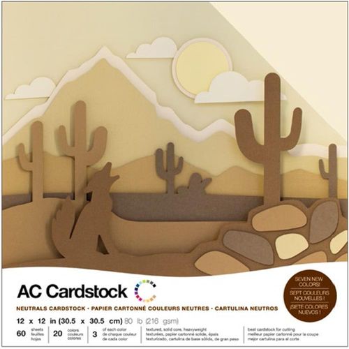 American Crafts Cardstock Pack 12"X12" - Neutrals