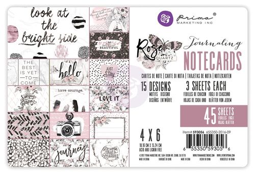 Rose Quartz Journaling Cards 4"X6"