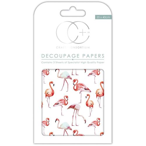 Flamingo Decoupage Papers 13.75"X15.75"