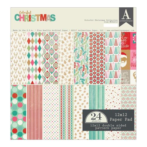 Colorful Christmas Double-Sided Cardstock Pad 12"x12"