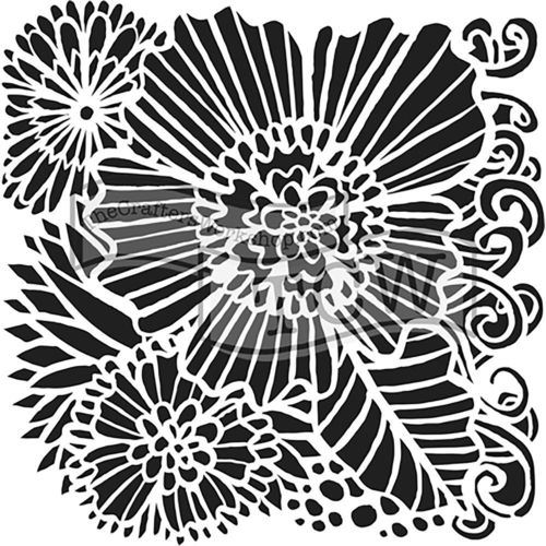 Schablone Dahlia Blooms 6" x 6"