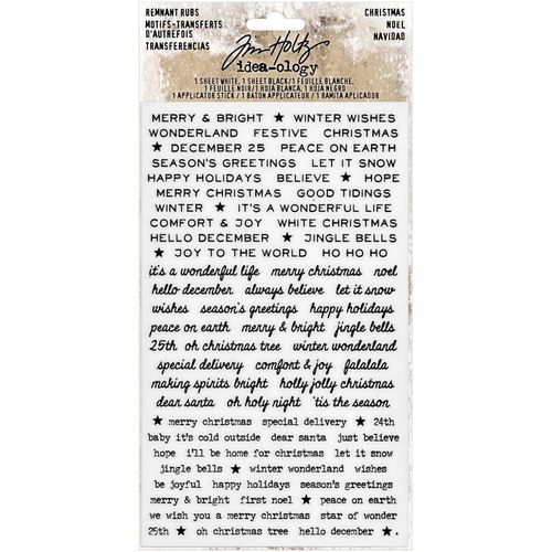 Tim Holtz -  Idea-Ology Remnant Rub-Ons Christmas Words