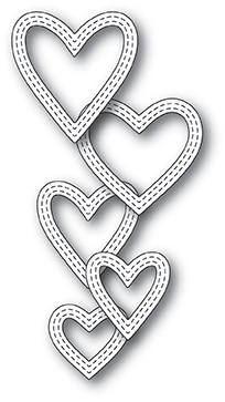 Stanzschablone Classic Double Stitched Heart Rings