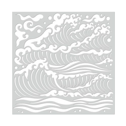 Schablone Mermaid Sea Waves 6"x6"