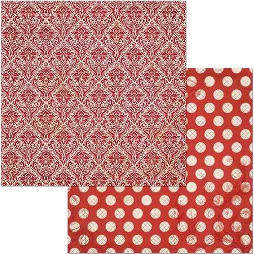 Cardstock Double Dot Damask - Wildberry